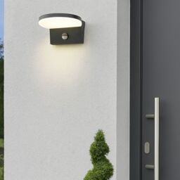 CGC Lighting Aubrey Black Curved PIR Motion Sensor LED Outdoor Wall Light 4000k Natural White Integrated LED IP65 - thumbnail 9
