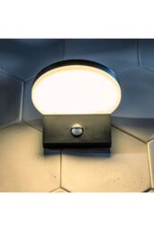 CGC Lighting Aubrey Black Curved PIR Motion Sensor LED Outdoor Wall Light 4000k Natural White Integrated LED IP65 - thumbnail 6