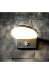 CGC Lighting Aubrey Black Curved PIR Motion Sensor LED Outdoor Wall Light 4000k Natural White Integrated LED IP65 - thumbnail 3