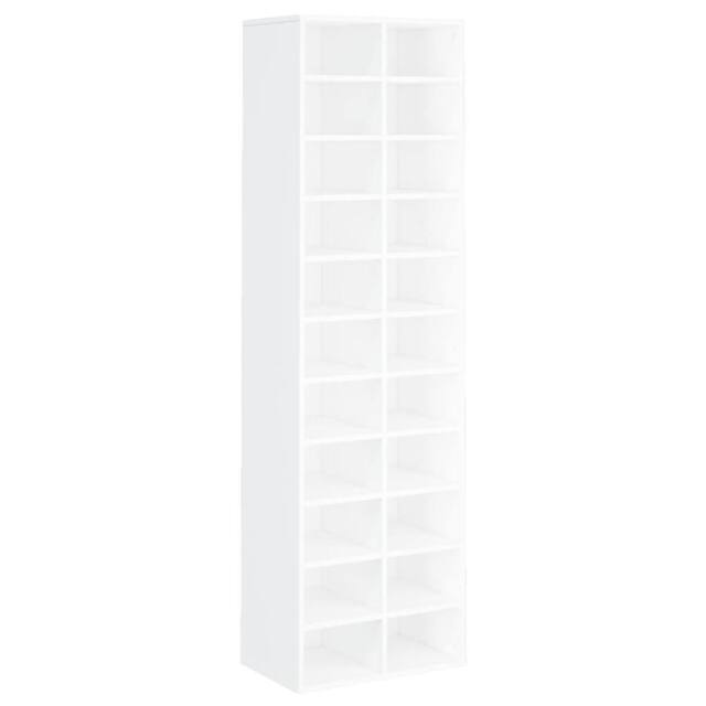 Berkfield Home Shoe Cabinet White 54x34x183 cm Engineered Wood - Size: 54 x 34 x 183 cm - image 1