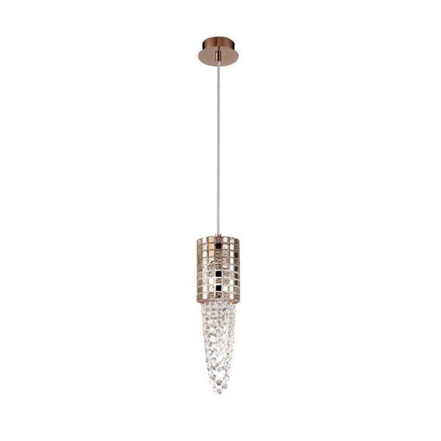 Netlighting Camden Ceiling Pendant 1 Light G9 Rose Gold Mosaic Glass Crystal - image 1