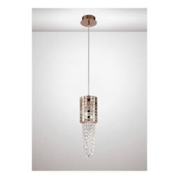 Netlighting Camden Ceiling Pendant 1 Light G9 Rose Gold Mosaic Glass Crystal - thumbnail 2