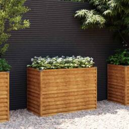 Berkfield Home Garden Raised Bed 100x50x69 cm Corten Steel in Brown - Size: 100 x 50 x 69 cm - thumbnail 2
