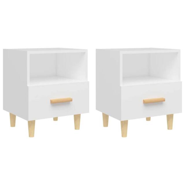 Berkfield Home Bedside Cabinets 2 pcs White 40x35x47 cm - Size: 40 x 35 x 47 cm - image 1