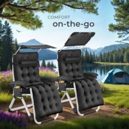 tectake Sun Lounger Cirrus in Black - Size: 2 Seater - thumbnail 8