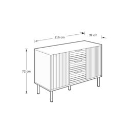 GFW Nervata Sideboard in Light Oak - thumbnail 9