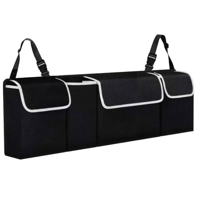 Tanness Car Boot Seat Organiser with Adjustable Straps Storage Accessories in Black - image 1