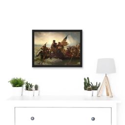 Artery8 Leutze George Washington Crossing The Delaware Painting American Revolution Artwork Framed Wall Art Print A4 in Black - thumbnail 2