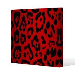 Benjamin Tate Design Red Leopard Print (Canvas Print) / 101 x 101 x 4cm in Natural - Size: 101 x 101 x 4 cm - thumbnail 1