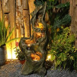 Bumilgar Large Cascading Waterfall Outdoor Fountain with LED Lights in Brown - thumbnail 7