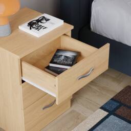 HD Designs Riano 3 Drawer Bedside Cabinet Chest of Drawers in Brown - thumbnail 6