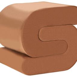 Wyld and Coco S-Shape Pouffe Golden Brown Velvet - thumbnail 2