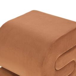 Wyld and Coco S-Shape Pouffe Golden Brown Velvet - thumbnail 6