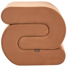 Wyld and Coco S-Shape Pouffe Golden Brown Velvet - thumbnail 3