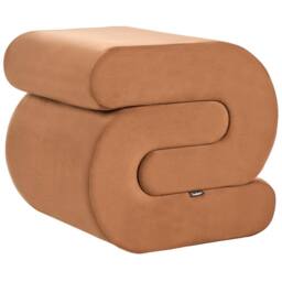 Wyld and Coco S-Shape Pouffe Golden Brown Velvet - thumbnail 5