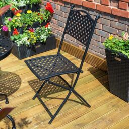 Rowlinsons Havana Bistro Set Black - L60 x W60 x H70 cm - thumbnail 3
