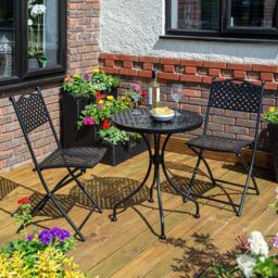 Rowlinsons Havana Bistro Set Black - L60 x W60 x H70 cm - thumbnail 1