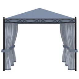 Berkfield Home Gazebo with Mesh Screens 3x4 m Anthracite Steel in Black - thumbnail 3