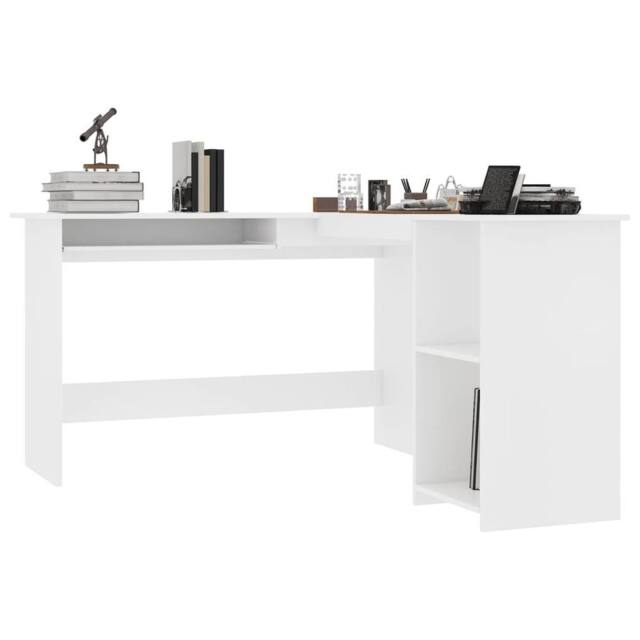 Berkfield Home L-Shaped Corner Desk White 120x140x75 cm Engineered Wood - Size: 120 x 140 x 75 cm - image 1