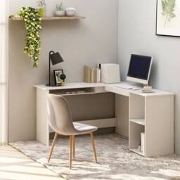 Berkfield Home L-Shaped Corner Desk White 120x140x75 cm Engineered Wood - Size: 120 x 140 x 75 cm - thumbnail 2