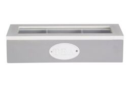 Orsina Organized 3 Compartment Tea Storage Box, Grey with Glass Lid Box For Kitchen, Afternoon Tea Bag Organizer