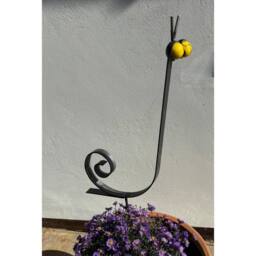 Poppyforge Marble Snail Eyes Garden Art - Bare Metal/Ready To Rust - W41 x H79 cm in Black