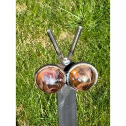 Poppyforge Marble Snail Eyes Garden Art - Bare Metal/Ready To Rust - W41 x H79 cm in Black - thumbnail 5