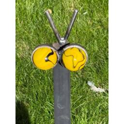 Poppyforge Marble Snail Eyes Garden Art - Bare Metal/Ready To Rust - W41 x H79 cm in Black - thumbnail 3