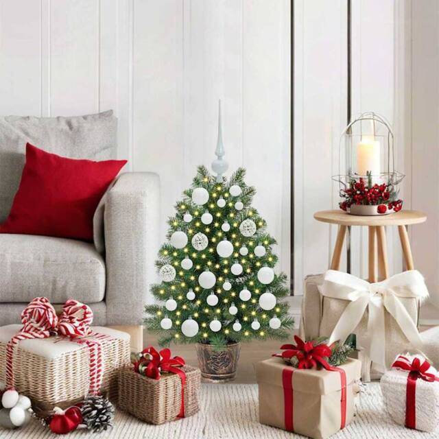 Berkfield Home Artificial Christmas Tree with 150 LEDs Green 75 cm PE & PVC - image 1