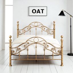 OAT Home Kensington French Style Antique Brass Effect Metal Bed Frame in Bronze - Size: Double - thumbnail 2
