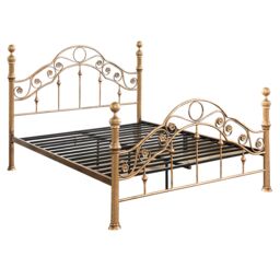 OAT Home Kensington French Style Antique Brass Effect Metal Bed Frame in Bronze - Size: Double - thumbnail 8