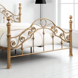 OAT Home Kensington French Style Antique Brass Effect Metal Bed Frame in Bronze - Size: Double - thumbnail 6
