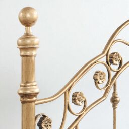 OAT Home Kensington French Style Antique Brass Effect Metal Bed Frame in Bronze - Size: Double - thumbnail 5