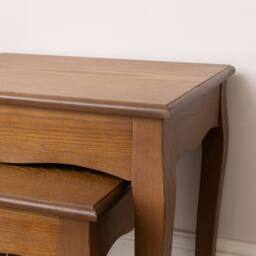 Melody Maison Dark Wood Set Of 2 Nest Of Tables - Ashwell Range in Brown - thumbnail 2