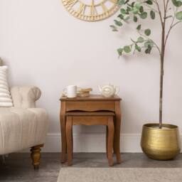 Melody Maison Dark Wood Set Of 2 Nest Of Tables - Ashwell Range in Brown - thumbnail 5