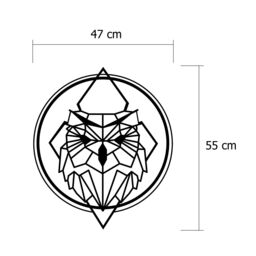 Decortie Modern Metal Wall Art 'Owly' Home Ornament Decorative Minimalist Design Hanging Wall Sculpture in Black - thumbnail 4