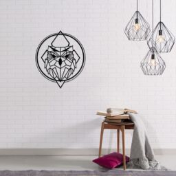Decortie Modern Metal Wall Art 'Owly' Home Ornament Decorative Minimalist Design Hanging Wall Sculpture in Black - thumbnail 1