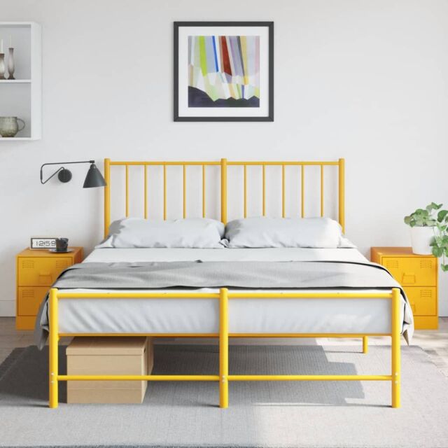 Berkfield Home Bedside Cabinets 2 pcs Yellow 34.5x39x44 cm Steel - image 1
