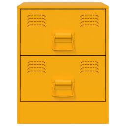 Berkfield Home Bedside Cabinets 2 pcs Yellow 34.5x39x44 cm Steel - thumbnail 5