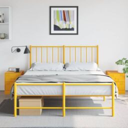 Berkfield Home Bedside Cabinets 2 pcs Yellow 34.5x39x44 cm Steel