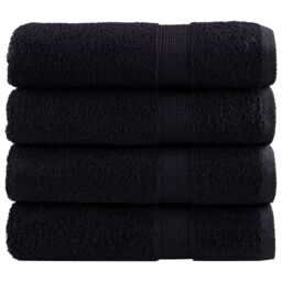 Berkfield Home Premium Hand Towels SOLUND 4 pcs Black 50x100 cm 600 gsm