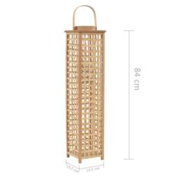 Berkfield Home Hanging Candle Lantern Holder Bamboo Natural in Beige - thumbnail 5