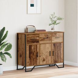 Berkfield Home Sideboard Old Wood Oak 97x32.5x74.5 cm Engineered Wood in Brown - thumbnail 1