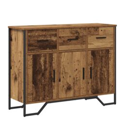 Berkfield Home Sideboard Old Wood Oak 97x32.5x74.5 cm Engineered Wood in Brown - thumbnail 2