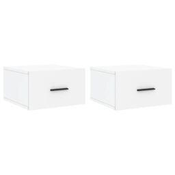 Berkfield Home Wall-mounted Bedside Cabinets 2 pcs White 35x35x20 cm - Size: 35 x 35 x 20 cm - thumbnail 2