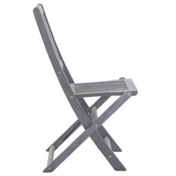 Berkfield Home Folding Outdoor Chairs 4 pcs Solid Acacia Wood in Grey - thumbnail 3