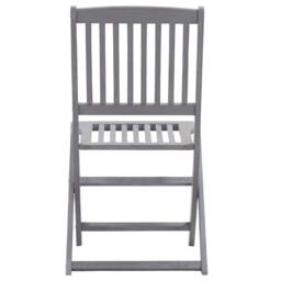 Berkfield Home Folding Outdoor Chairs 4 pcs Solid Acacia Wood in Grey - thumbnail 5
