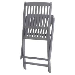 Berkfield Home Folding Outdoor Chairs 4 pcs Solid Acacia Wood in Grey - thumbnail 6