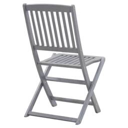 Berkfield Home Folding Outdoor Chairs 4 pcs Solid Acacia Wood in Grey - thumbnail 4