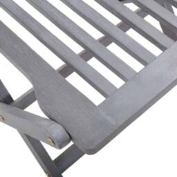 Berkfield Home Folding Outdoor Chairs 4 pcs Solid Acacia Wood in Grey - thumbnail 7